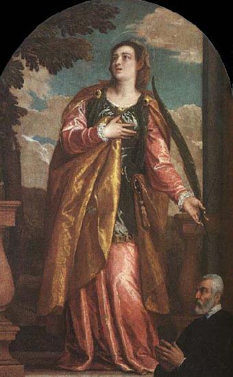 Paolo  Veronese St. Lucy and a Donor Sweden oil painting art